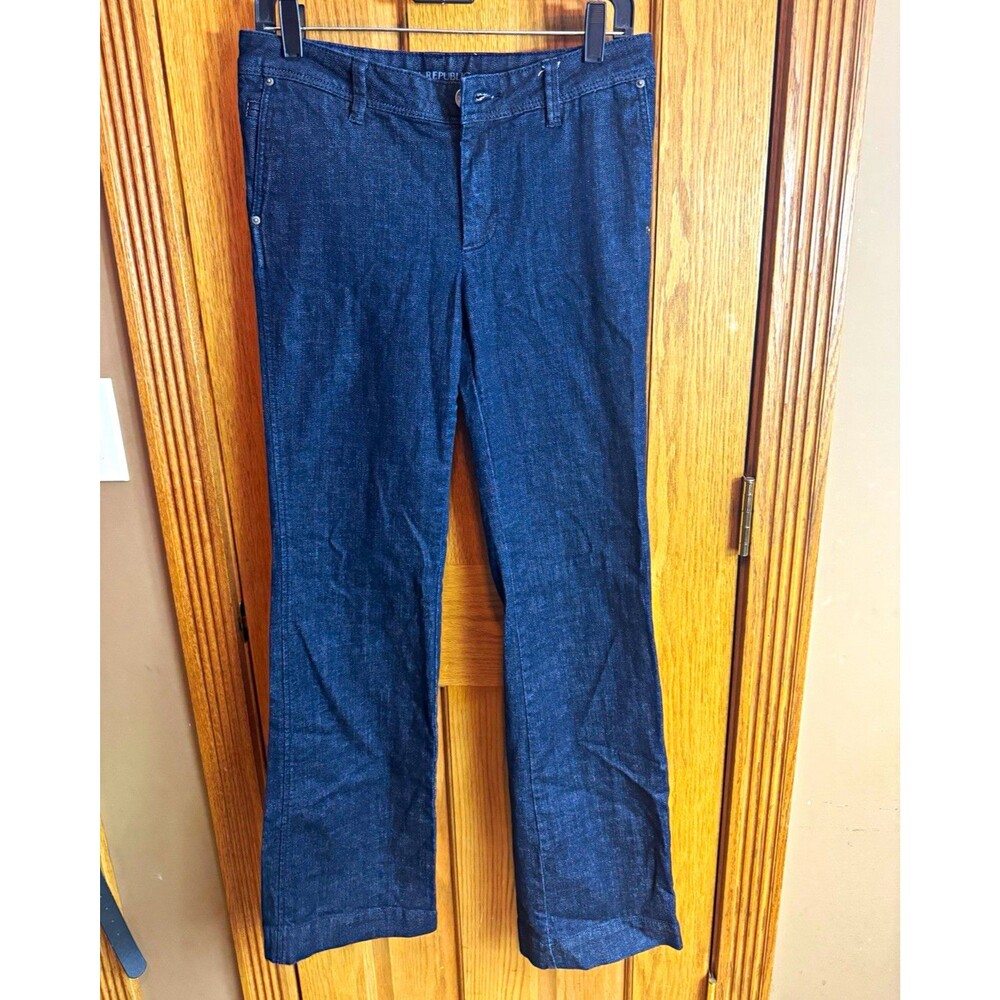 Banana Republic Women’s Bootcut Dark Wash Blue Denim Jeans 5-Pocket Logo